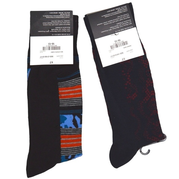 2 Pair J. Ferrar Soft Dress Socks, Size 10-13 Snake Skin & Mix Stripe Camo NEW - Picture 3 of 6